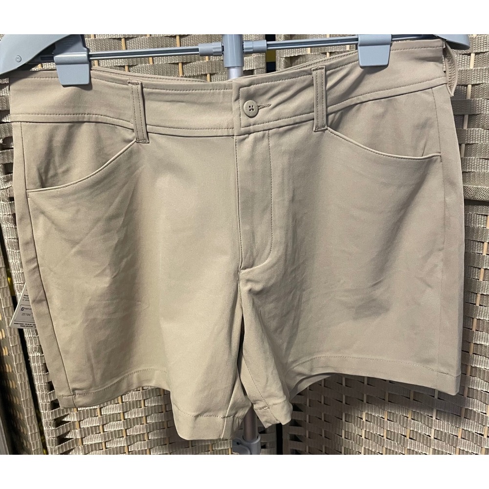 FootJoy GolfLeisure Womens Khaki Golf Shorts 4-Way Stretch Pockets Size Large